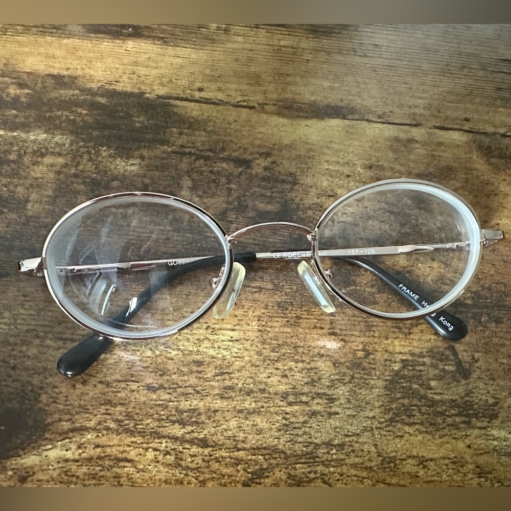 Kids Round Gold Metal Frame Glasses